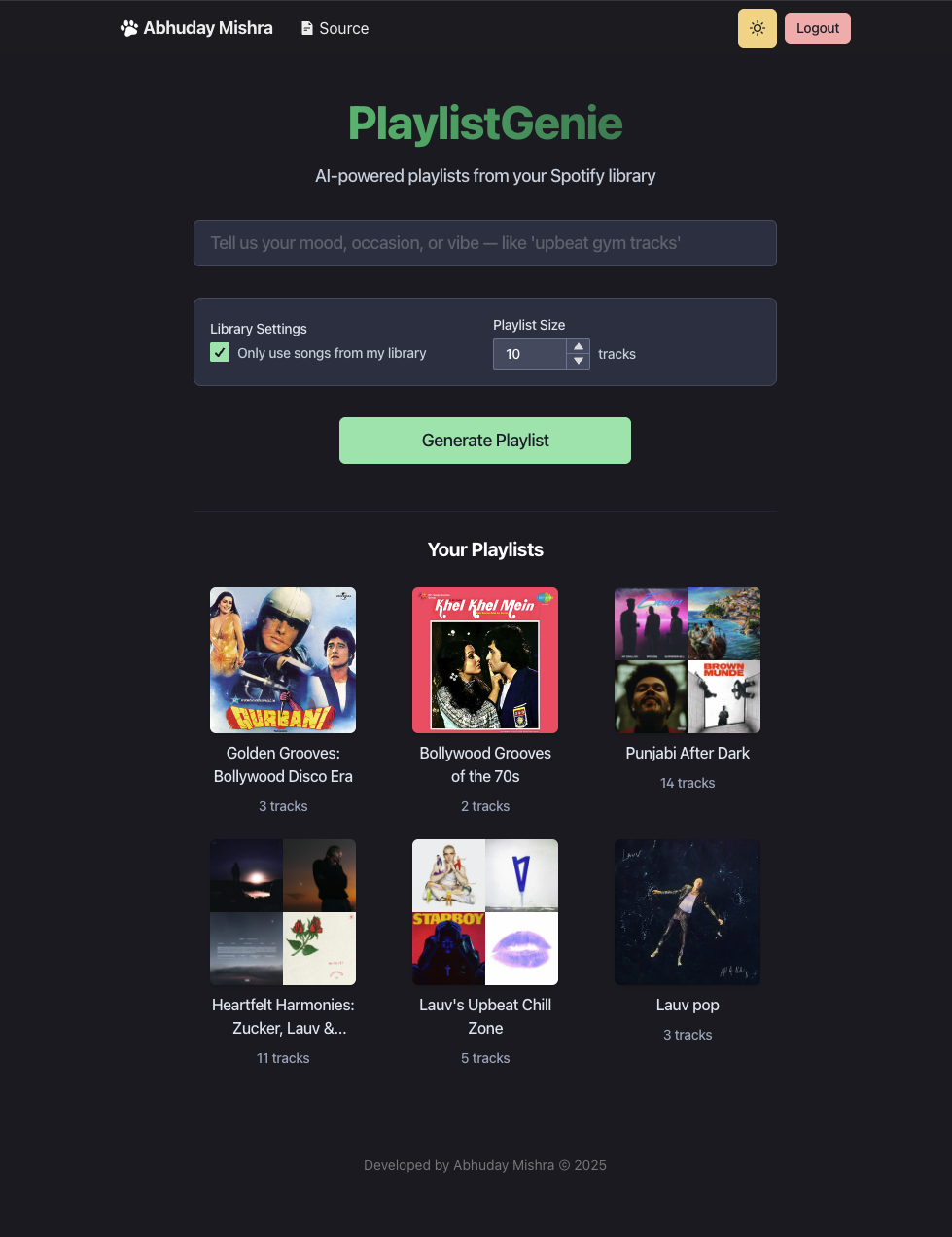 PlaylistGenie Screenshot